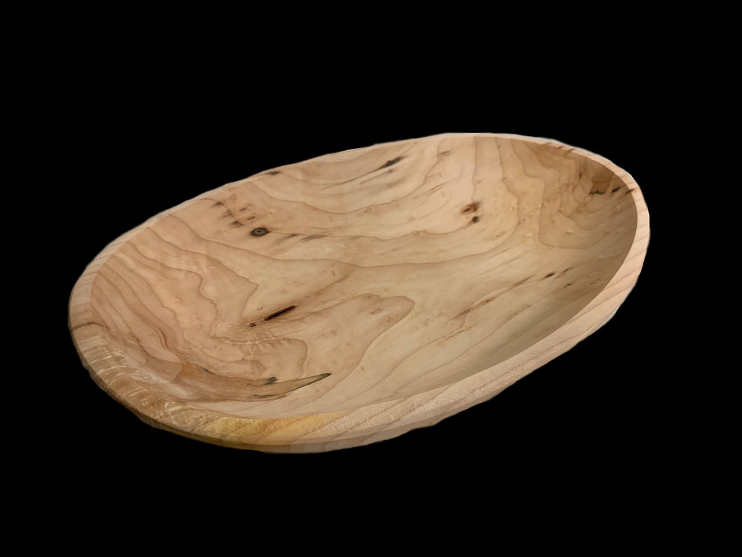 Hand Carved Apple Wood Platter 14.5